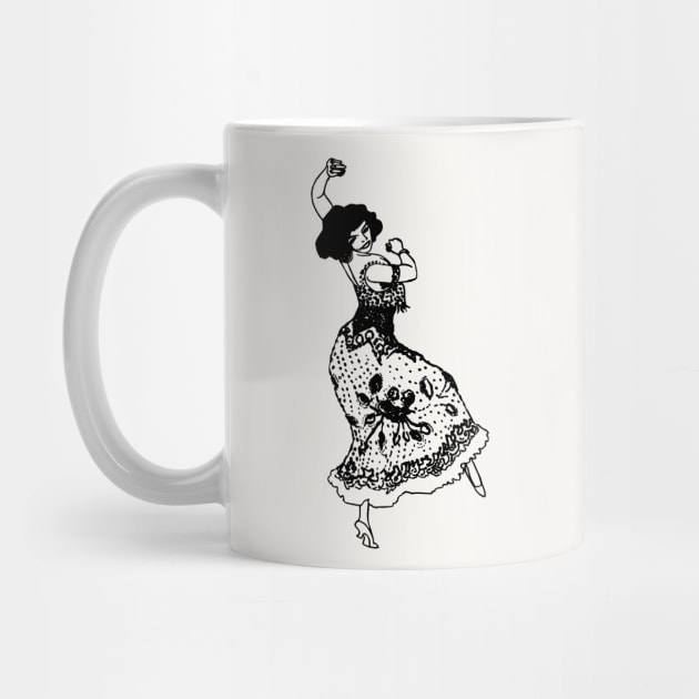 Flamenco Dancer by Vintage Sketches